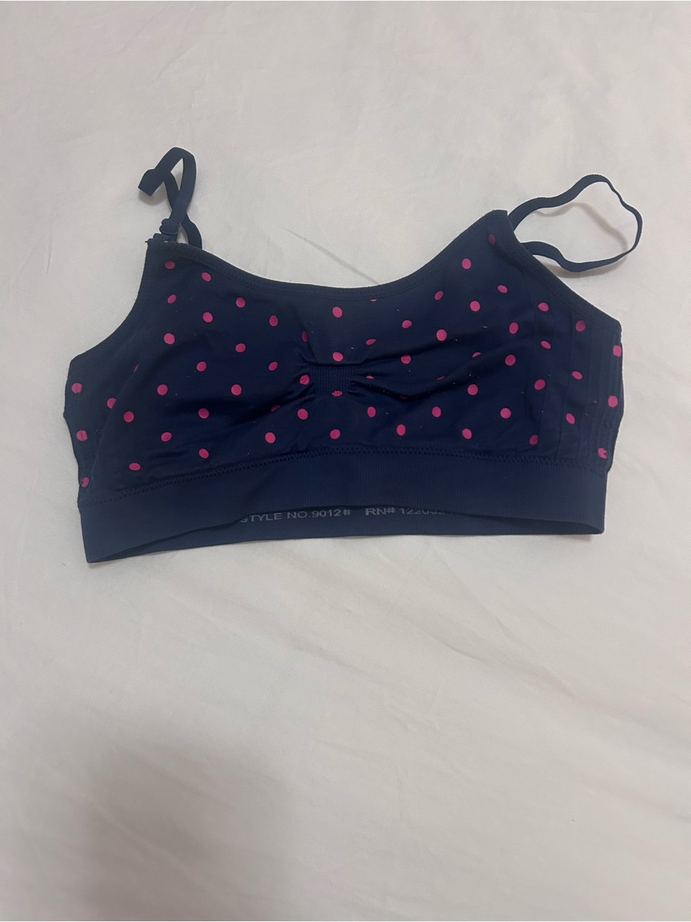 Coobie Women's Navy Polka Dot Bralette - Pink Dots
